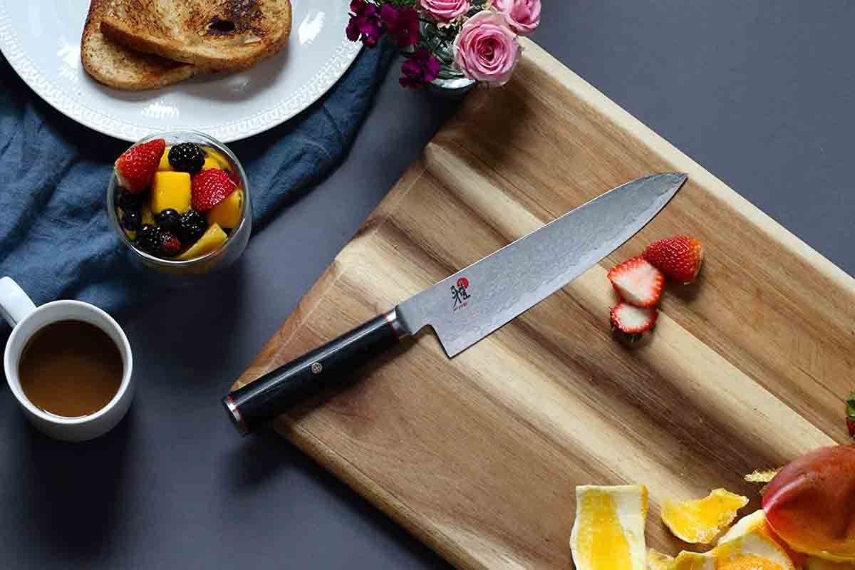 8-inch best chef's knives on wooden board