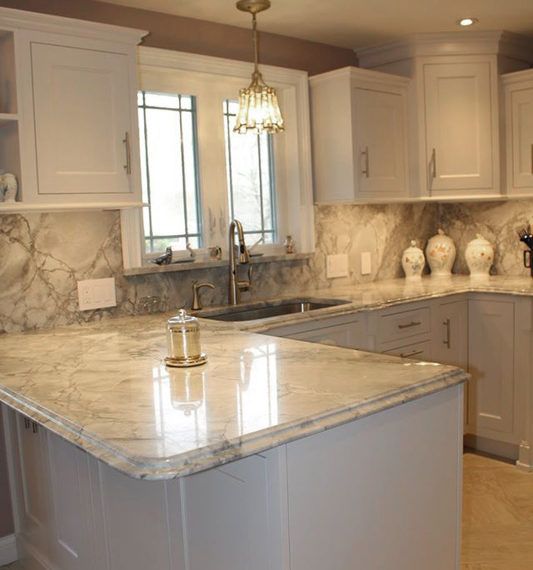 yellow tiles with Taj Mahal Quartzite