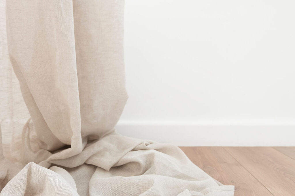 beige curtains with beige walls