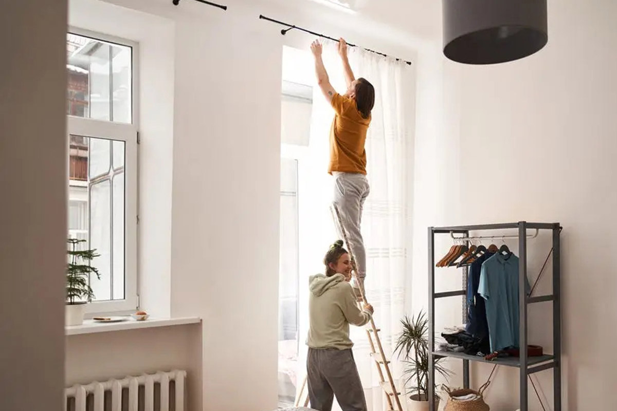 installing curtain rod brackets