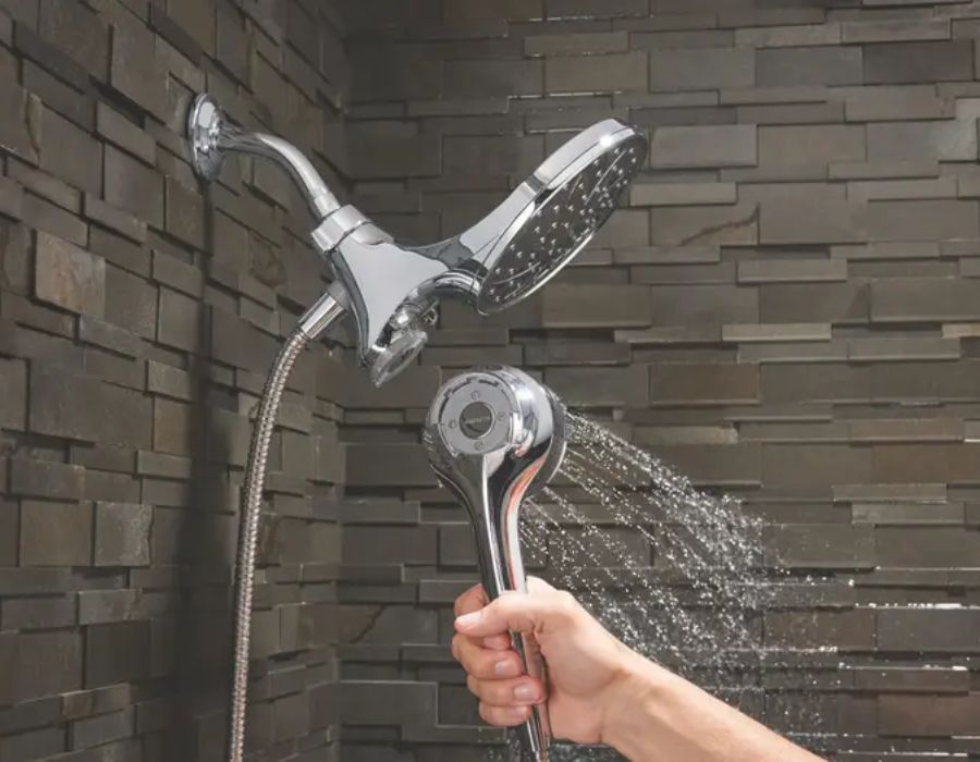 stainless steel dual shower system