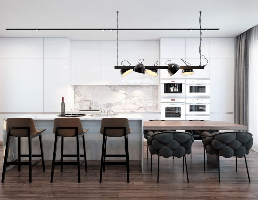 industrial chic kitchen and dining