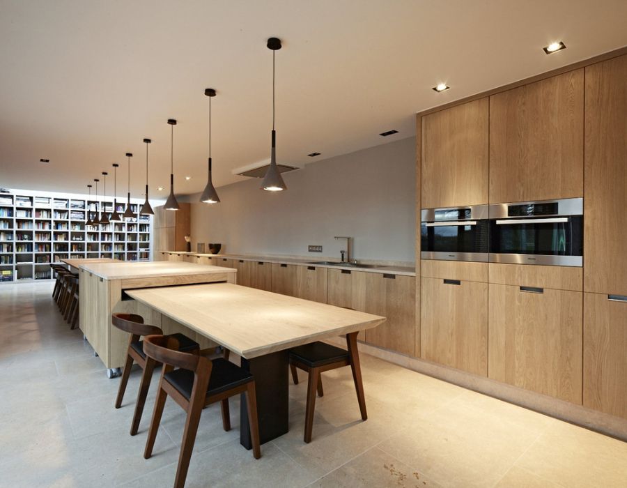kitchen and dining with ambient lighting