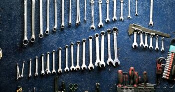 garage tools on wall